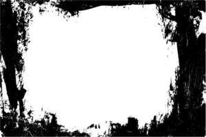 retro photo frame with black brush border and rough paint strokes. Geometric pattern and distressed texture for a worn, grungy design. vector