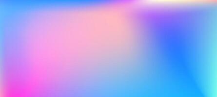 Ombre rainbow pattern with soft chrome holograph background. Abstract blurry gradient in iridescent pink and blue. vector