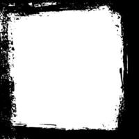 frame with rough black brush strokes and ink edges on a dirty white background. Torn paper effect with scratched grungy texture. vector