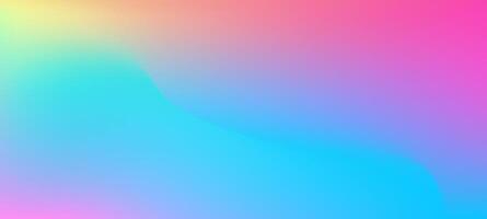 Rainbow ombre background with soft chrome pattern. Abstract holograph gradient featuring blurry iridescent pink and pastel texture. vector