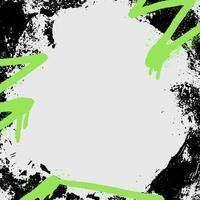 graffiti spray frame with acid and punk elements. Black and white urban texture with torn paper and rough paint strokes. Vintage grunge banner. vector