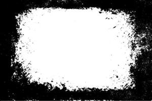 black frame with rough border overlay on white background. Retro torn paper texture with grunge effect. Worn, grainy edges for album cover or poster design template. vector