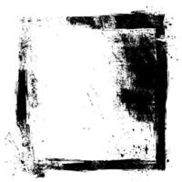 frame with rough black ink strokes and grunge texture. Abstract edge design featuring worn, distressed. vector