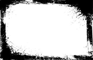 grunge border with rough frame on a black background. Old vintage design featuring torn edges and scratch texture. Abstract messy paper layout with splatter stains for retro posters. vector