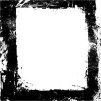 square frame with rough brush strokes and hand-drawn outline. Grunge texture featuring distressed edges, torn corners, and scratched ink. vector