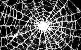 Halloween background with spider web pattern and black grunge texture. Isolated dark graphic element for horror poster or decoration. vector