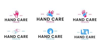 Set of hand care logo design collection concept template illustration vector