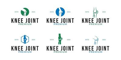 Set of knee joint bone logo design concept template illustration vector