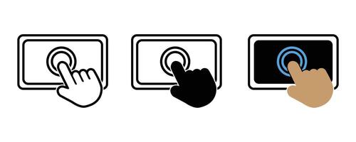 Touch screen ico set. screen with hand, EPS 10. vector