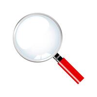 Magnifying glass loupe with gray handle on white background vector