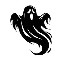 A black and white ghost with wings on a white background vector