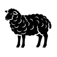 Black sheep silhouette on white background vector