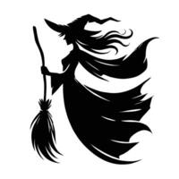 Witch with broom vector