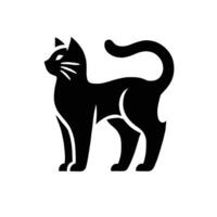 A black cat icon on a white background vector