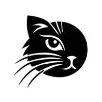 A black cat head on a white background vector