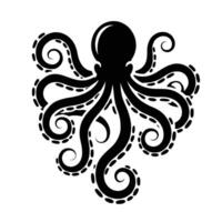 Octopus silhouette on white background vector