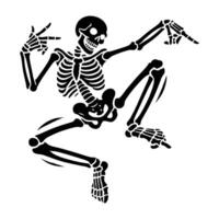 A skeleton is dancing in the air with his arms out vector