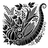 Cornucopia of autumn harvest vector