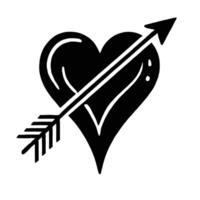 Heart with arrow and arrow icon vector