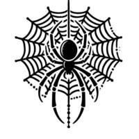 Spider web with spider on it vector