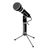 Retro Microphone Icon Isolated on White Background. vector