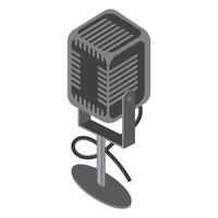 Isometric Retro Microphone Icon Isolated on White Background. vector