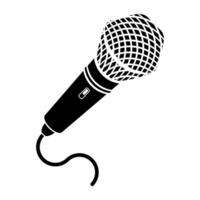 Retro Microphone Icon Isolated on White Background. vector