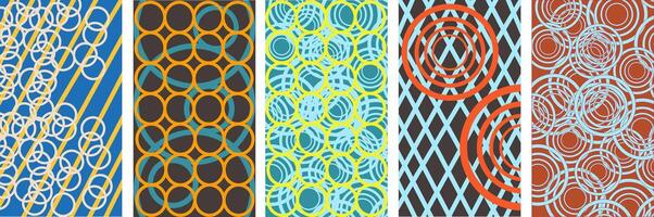 abstract rounds ornament vertical background set vector