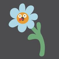 flower character in doodle style vector