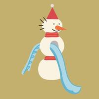 Snowman slide in shape style vector