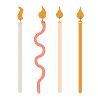 thin candle set in shape style vector