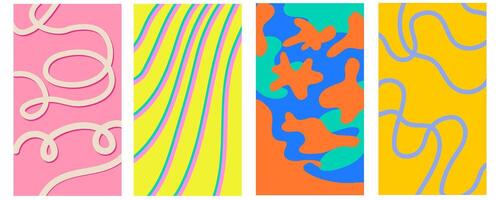 abstract stripes and shapes vertical background set vector