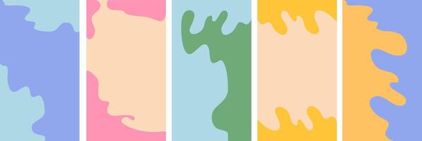 simple shapes ornaments vertical background set vector