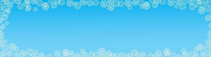 horizontal snowflake background frame vector