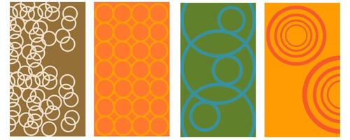 abstract rounds shapes vertical background set vector