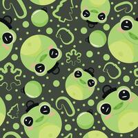christmas or new year seamless pattern with new year balls with brown owl design and other new year decorations on a green background, for festive textiles, posters or banners vector