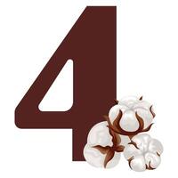 number four with new year design namely different cotton colors for christmas new year designs vector