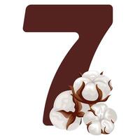 number seven with new year design namely different cotton colors for christmas new year designs vector