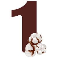 number one with new year design namely different cotton colors for christmas new year designs vector