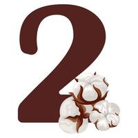 number two with new year design namely different cotton colors for christmas new year designs vector
