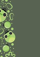 christmas or new year posters with round balls and different christmas toys with green frog design on a green background, for different holiday ads and banners vector