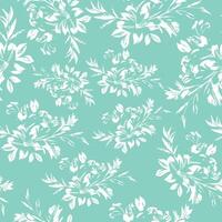sketch print of a branch of flowers with leaves in line art style drawn with different lines on a blue background, for textile, packaging or posters vector