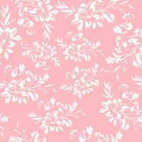 sketch print of a branch of flowers with leaves in line art style drawn with different lines on a pink background, for textile, packaging or posters vector