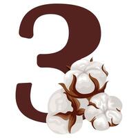 number three with new year design namely different cotton colors for christmas new year designs vector