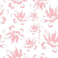 pink print, sketch of an opened large daisy bud in line art style, for textiles, posters or banners vector