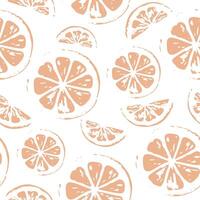 seamless pattern with orange half icons in sketch style drawn with orange lines, for poster, pattern or textile vector