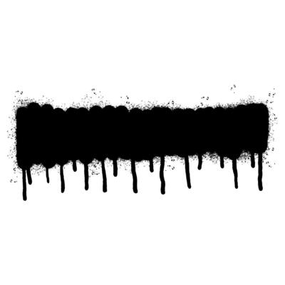 graffiti Spray painted lines Black ink splatters isolated on white background.