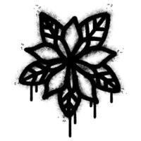 Spray Painted Graffiti flower icon Sprayed isolated with a white background. vector
