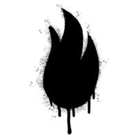 Spray Painted Graffiti Fire flame icon Sprayed isolated with a white background. vector