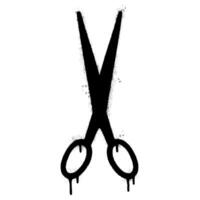 Spray Painted Graffiti scissors symbol Sprayed isolated with a white background. graffiti scissors icon with over spray in black over white. vector